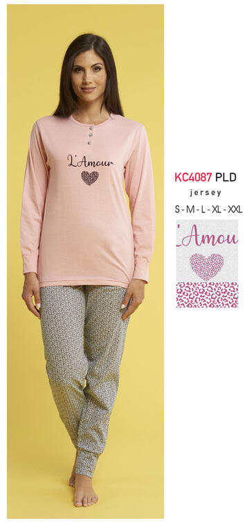 ART. KC4087 PLD- pigiama donna m/l cotone kc4087 pld - Fratelli Parenti